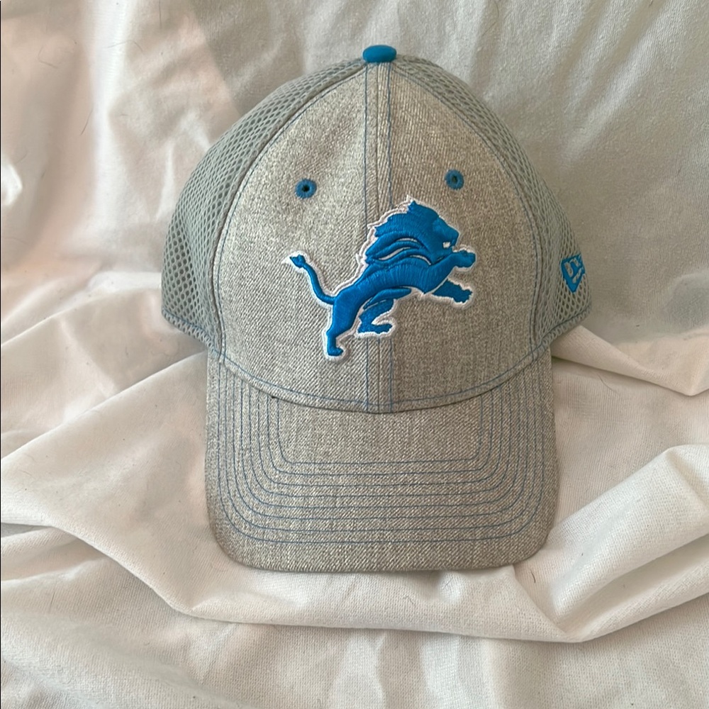 Detroit Lions Football 39thirty hat/baseball cap grey with stitched blue logo
